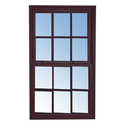 Single Hung Window Non-Tilt Bronze Frame 4/4 Grid Obscure 2/0 x