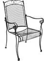 Charleston Wrought Iron High-Back Chair- Black