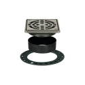 4-Inch Square Stainless Steel Grate Drain With Integrated Bonding Flange