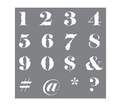 12 x 12-Inch Americana Distressed Numbers Decor Stencils 