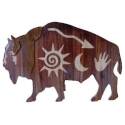 Buffalo With Petroglyphs Wood Plaque