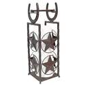 Metal Toilet Paper Holder And Holding Station With Stars And Horseshoes