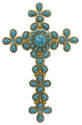 5-1/2 x 9-Inch Turquoise & Silver Cross