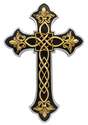 8-1/4 x 12-1/2-Inch Black & Gold Fleur De Lis Wall Cross