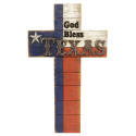 7-3/5 x 0.3 x 12-4/5-Inch God Bless Texas Wall Cross