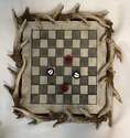 13-3/4-Inch Antler Checkerboard Game