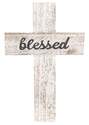 14-Inch White Blessed Wooden Cross