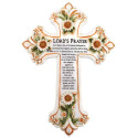12-Inch Flower Cross With The Lord's Prayer