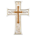 8-Inch X 11-3/4-Inch White Faith And Hope Cross