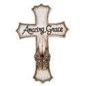 8.75 x 1.5 x 12.75-Inch Amazing Grace With Butterfly Cross