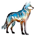 18-1/4-Inch X 20-Inch Metal Cutout Wolf Wall Decor