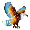19-1/2-Inch x 20-1/4-Inch Metal Cutout Eagle Wall Decor