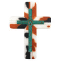 12-Inch Turquoise Cross On Cowhide