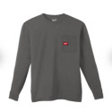 GRIDIRON™ Gray Pocket Long Sleeved Tee-Shirt, Medium