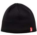 Black Fleece-Lined Knit Beanie Hat