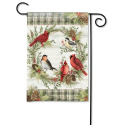 12.5 X 18-Inch Winter Bird Wreath Garden Flag