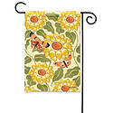 Breeze Art Floret Yellow And Orange Flowers With Butterflies Garden Flag