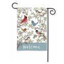 BreezeArt® 12.5-Inch X 18-Inch "Welcome" Winter Bird Branches Garden Flag