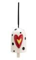 2-Inch X 2-1/2-Inch,  Stoneware, "Courage" Heartful Home Bell  With Satin Ribbon Hanger