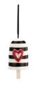 2-Inch X 2-1/2-Inch,  Stoneware, "Love" Heartful Home Bell  With Satin Ribbon Hanger