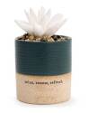 3-Inch X 5-Inch, Stoneware Oil Diffuser With Succulant, "Relax, Renew, Refresh"