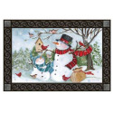18-Inch X 30-Inch Snowmen Birds MatMates™ Doormat