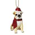 Bulldog Holiday Dog Ornament Sculpture