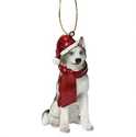 Siberian Husky Holiday Dog Ornament Sculpture