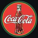 Round 30 Ft S Bottle And Logo Coke Tin Sign