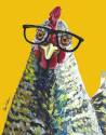 12.5 x 16-Inch Chicken Glasses Vertical Tin Sign