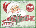 16 x 12-1/2-Inch Santa Fresh Brewed Coffee 25-Cents Tin Sign