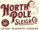 16 x 12-1/2-Inch Santa North Pole Sleigh Company Tin Sign