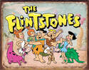 16 x 12-1/2-Inch Flintstones Family Retro Tin Sign