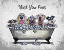 12-1/2 x 16-Inch Wash Your Paws Tin Sign