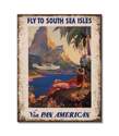 12-1/2 X 16-Inch Fly To South Sea Isles Via Pan American Tin Sign
