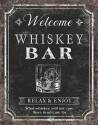 16 X 12.5-Inch "Welcome, Whiskey Bar, Relax And Enjoy" Tin Sign