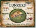 Lunkers Lures Bait And Tackle Fishing Purveyors Since 1895 Retro Tin Sign
