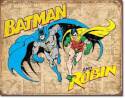 Dc Comics Batman And Robin Weathered Panels Retro Tin Sign