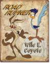 Looney Tunes Road Runner And Wyle E Coyote Vintage Tin Sign