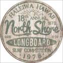 Hawaii 18th Annual North Shore Surf Competition Round Tin Sign