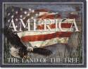 America Land Of Free Horizontal Tin Sign