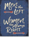 Men To The Left Vertical Tin Sign