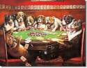 8 Druken Dogs Playing Cards Tin Sign