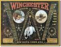 Winchester With Bullet Board Embossed Tin Sign