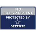11.75 X 7.75-Inch Dallas Cowboys No Trespassing Protected By Defense Embossed Aluminum Sign