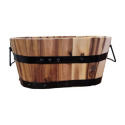 15 X 8 X 6-Inch Light Stain Oval Planter