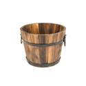 12-Inch Round Wooden Whiskey Barrel Planter