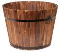 17-Inch Round Wooden Whiskey Barrel Planter