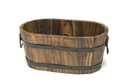 12-Inch Oval Wooden Barrel Planter