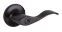 Matte Black Springdale Keyed Entry Door Lever With 2-Way Latch, Box Package